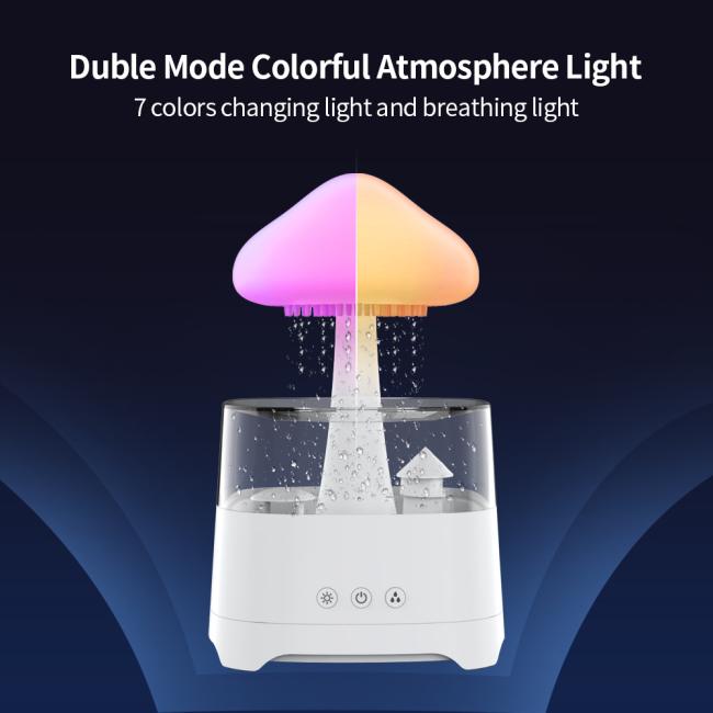 2023 New Essential Oils Smart Speaker Humidifier Water Drop White Noise Cloud Rainy Humidifier For Office