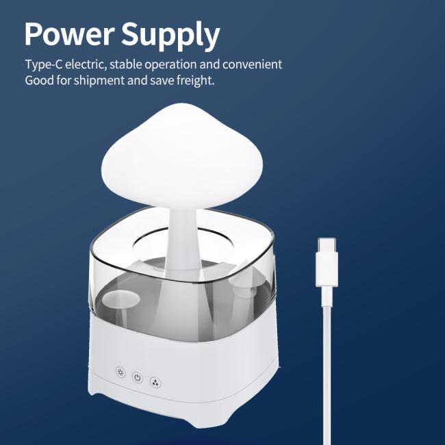 2023 New Essential Oils Smart Speaker Humidifier Water Drop White Noise Cloud Rainy Humidifier For Office