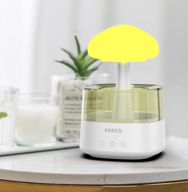 2023 New Private Model 450ml Bedroom Essential Oil Raining Sound Aroma Cloud Night Light Humidifier