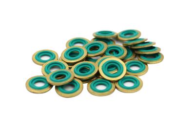 China Brass Rubber Pressure Sealing Washers , Green Copper Sealing Washers for sale