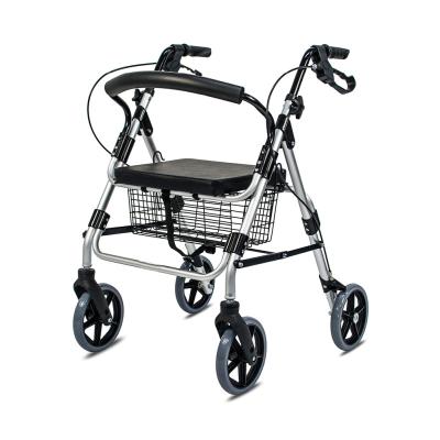 China PVC Elderly Light Collapsible Wheelchair Rollator Rolling Walker Aluminum for sale