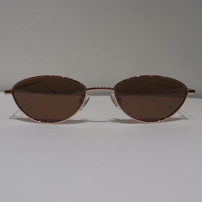 China Brown Anti Reflective Sunglasses Semicircle Rose Gold Sun Glare Glasses for sale