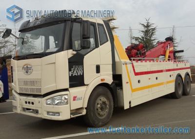 China 6 X 4 FAW Rotator Wrecker Road Rescue Truck 50 Ton 180kw / 245hp for sale