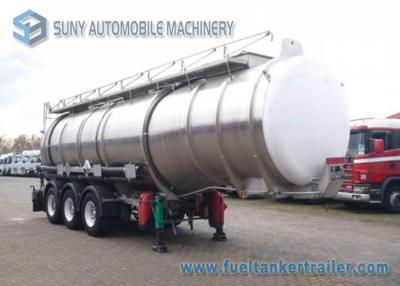 China 33000 L Acid Solution Chemical Tank Trailer 3 Axle Aluminum Tanker for sale