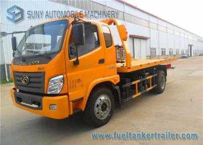 China Yellow Forland Times 5T flatbed tow truck 3 Seats 1 Sleeper Left Hand Drive for sale