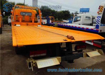 China DFAC Yellow Duolika 5 Ton Flatbed Recovery Truck 4400 MM Wheelbase for sale