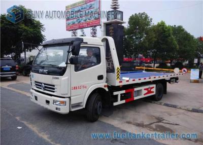 China Green Platform DFAC Duolika 5000 KG Flatbed Tow Truck EQ1081 , White Cab for sale