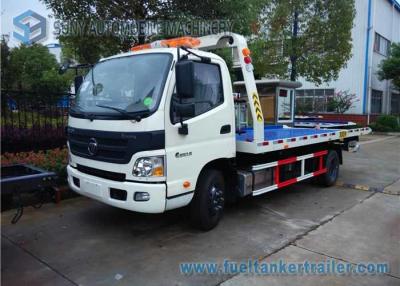China White Single Cab Foton Auman 5T Truck Blue Platform Car Carrier LHD for sale