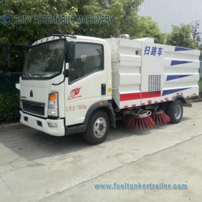 China HOWO 7CBM High Pressure Brush Sweeper Road Cleaner Vehicle With Water Saving System for sale