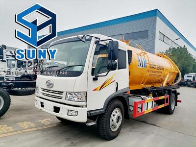 China 10m3 to 12m3 FAW 4x2 160hp Vacuum Sewage Fecal Suction Truck Carbon Vacutug Stainless Steel Suction Tank Vehicle for sale