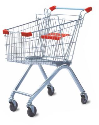 China European Style Shopping Cart Trolley Steel Trolley For Supermarket for sale