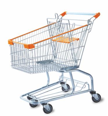 China Zinc Finish PP Shopping Metal Supermarket Push Cart for sale