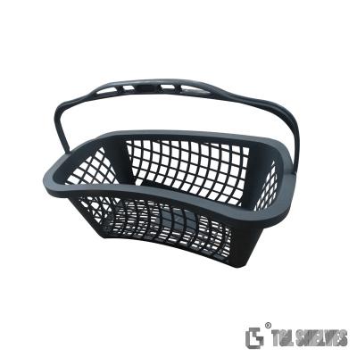 China Plastic Black Grocery Shopping Basket 400×285×200mm For Supermarket for sale