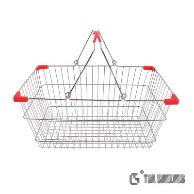 China 25L Capacity Chrome Shopping Basket , Supermarket Carry Basket ISO Certificates for sale