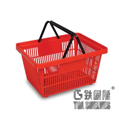 China Handheld Shopping Basket Red Color 470×320×210mm PP Material for sale