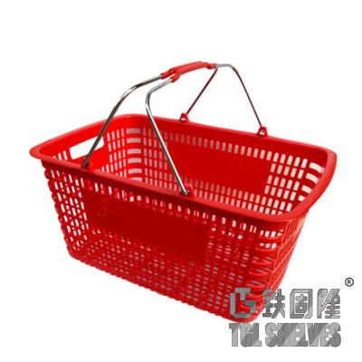 China Retail Store Wire Mesh Metal Shopping Basket Zinc Or Chromed for sale