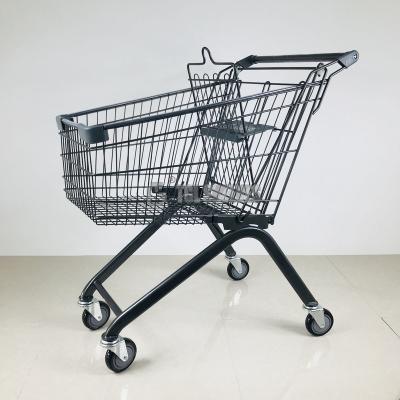 China 4 Wheel Supermarket Shopping Trolley 100L 530mm width 980mm height for sale