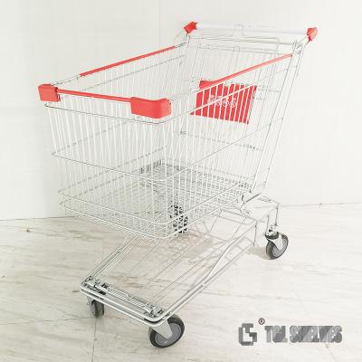 China Asian Style 150L Shopping Cart Trolley For Hypermarket for sale