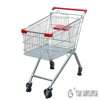 China Lightweight Shopping Supermarket Trolley , Aluminium Shopping Cart With Seat 60L for sale
