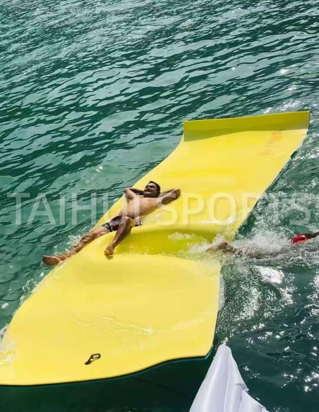 Custom Floating Water Mat showing foam construction and potential logo placement