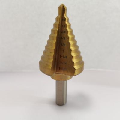 China 6.35mm Straight Groove HSS4241 HSS Titanium Coated Step Drill Bit Strong Durability for sale