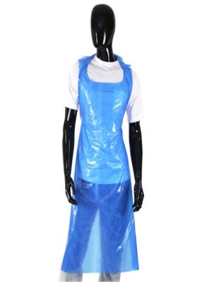 China Flat Pack Disposable Lab Aprons ，Plastic Disposable Aprons With Round Neck for sale