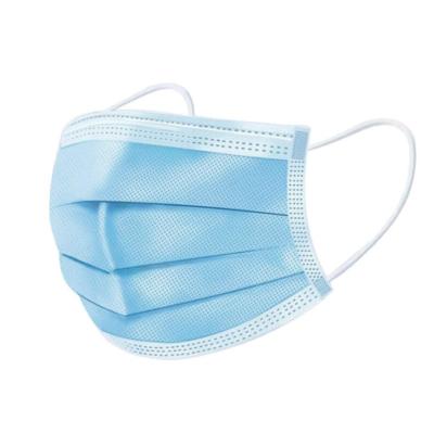 China Non Woven Blue Disposable Face Mask 17.5*9.5cm Size OEM / ODM Available for sale
