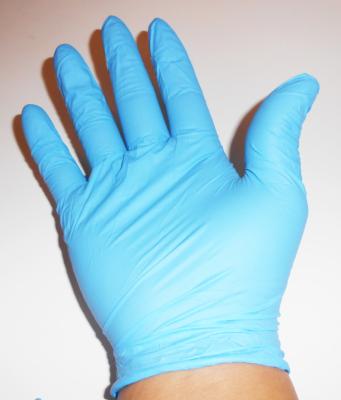 Chine Le gant bleu de nitriles d'examen de Dispsoable saupoudrent 12 pouces libre pour l'usage médical à vendre