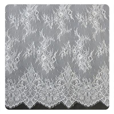 China Eco friendly Dyeing Fabric , Flora Bridal Chantilly Nylon Lace With Nylon Material for sale
