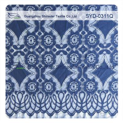 China Scallop Cotton Nylon Lace Geometric Lace , Navy Lace Fabric Eco - Friendly Dyeing for sale