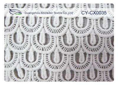 Chine Tissu blanc de dentelle de coton à vendre