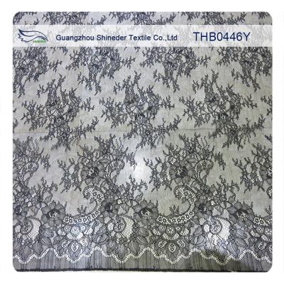 China 100% Nylon Lace Fabric Fashion Garments Wedding Dress Floral Stretch Lace Fabric for sale