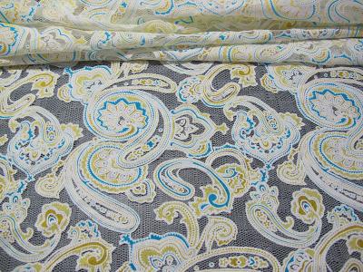China Colored Printed Polyester Lace Fabric Cotton Mesh Burnout Lace of Eco-dyeing Technics(CY-DK0042) for sale