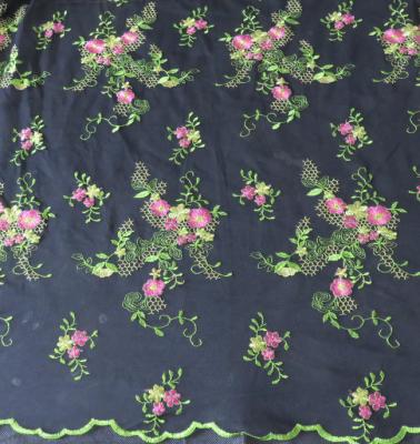 China Flower in springof Embroidery lace fabric for bridal gown for sale