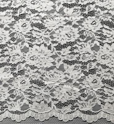 China Nylon Bridal Lace Fabric With Flower and Leaf Pattern for sale
