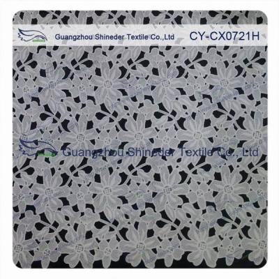 China Thick Polyester Charming Allover Fabric Chemical Lace For Lady Garment for sale