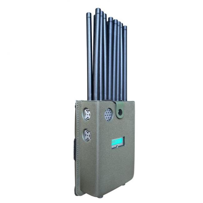 16 Antennans Portable Signal Jammer Blocking 2G, 3G, 4G, 5G Mobile Phone Signals , And GPSL1, GPSL2-L5, 2.4GWIFI, 5.2GWIFI, 5.8GWIFI, Lojack Signals 6