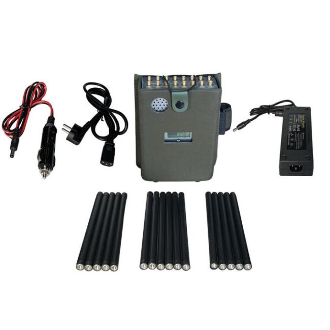 16 Antennans Portable Signal Jammer Blocking 2G, 3G, 4G, 5G Mobile Phone Signals , And GPSL1, GPSL2-L5, 2.4GWIFI, 5.2GWIFI, 5.8GWIFI, Lojack Signals 8