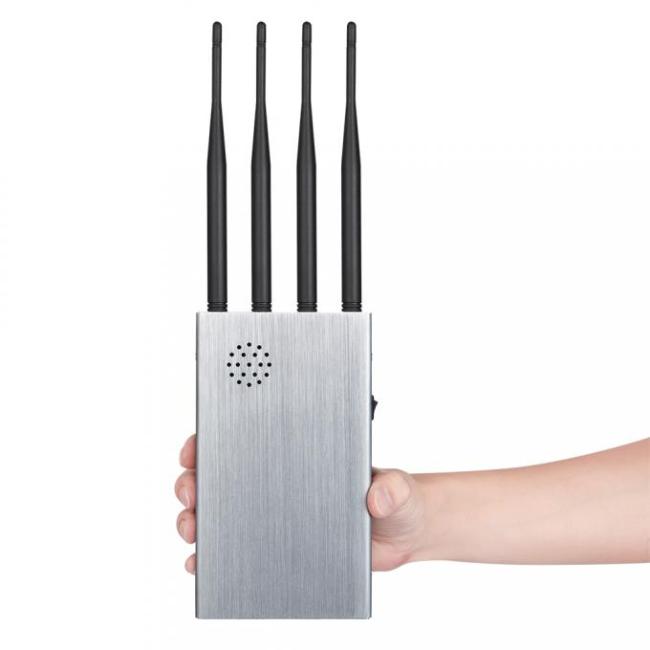 Portable 8 antennas mobile phone signal jammer blocks 2G 3G 4G 5G WIFI signals with bigger hot sink & battery 1