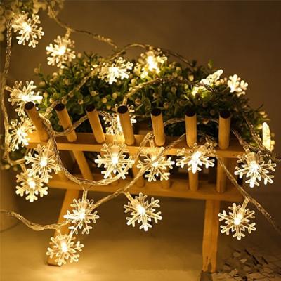PVC Plug-In LED Christmas Light String 4W Snowflake Indoor Decorative Lights AC200-240V