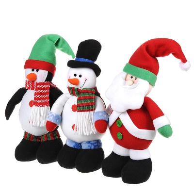 China Cute Christmas Stuffed Santa Doll Snowman Plush Toy for Children for sale