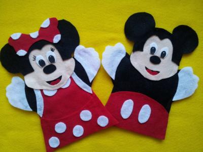China Mickey Mouse Minnie Mouse Plush Finger Puppets Felt For Promotion Gifts for sale