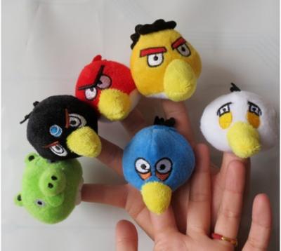China The Small Bird Plush Finger Puppets For Babies , Yellow / Red / Blue for sale