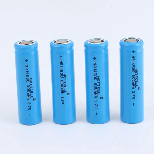 Quality 14500 3.2V Rechargeable Cylinder Lithium Battery AA Size 600mAh 500mAh for sale