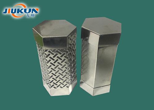 Hexagonal smoker tube in use with various food items