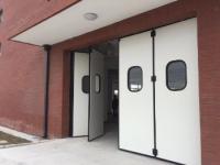 Quality 0.8mm Thick Color Steel Plate Industrial Sliding Folding Doors For Shipyards for sale