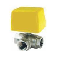 China Thermostatic Motorised Ball Valve Three Way 220VAC With Brass Material for sale