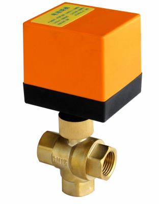 China 230VAC Electronic Water Flow Control Valve / 1.6Mpa Three Way Motorised Valve for sale