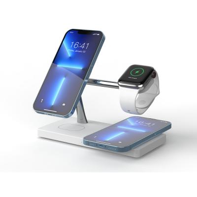 China Cargador inalámbrico de luz magnética nocturna 7 en 1 Cargador inalámbrico para auriculares del reloj del iPhone en venta