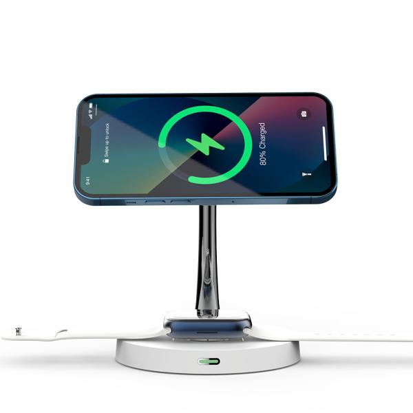 Quality 4A 12V All In One Wireless Charger Phone Watch Earphone Magnetic Wireless Charger for sale